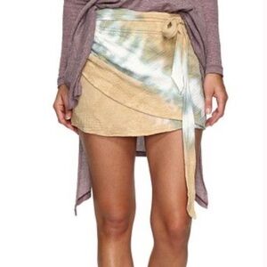 Free People Tie Dye Multicolor Wrap Skirt